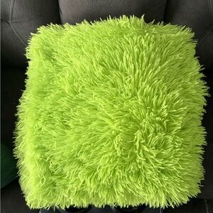 Vibrant Lime Shaggy Throw Blanket